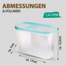 Frischhaltebox Schüttdose 1,4 Liter - 8er Pack (8 Stück) Türkis