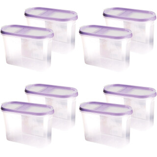 Frischhaltebox Schüttdose 1,4 Liter - 8er Pack (8 Stück) Lila
