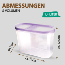 Frischhaltebox Schüttdose 1,4 Liter - 8er Pack ( 8 Stück ) Lila