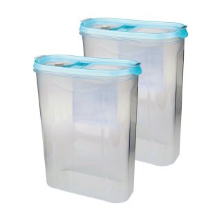 Frischhaltebox Schüttdose 2,8 Liter - 2er Pack (2 Stück) Türkis