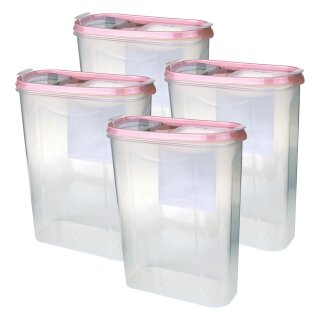 Frischhaltebox Schüttdose 2,8 Liter - 4er Pack (4 Stück) Altrose