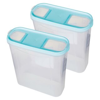 Frischhaltebox Schüttdose 4,5 Liter - 2er Pack (2 Stück) Türkis