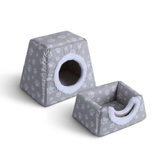 Katzenhöhle / Katzenbett - 2in1 - Taupe