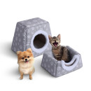 Katzenbett 2in1 Katzenhöhle inkl. Antirutsch-Unterseite 38x29x33cm  Taupe