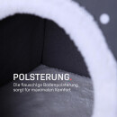 Katzenbett 2in1 Katzenhöhle inkl. Antirutsch-Unterseite 38x29x33cm  Dunkelgrau