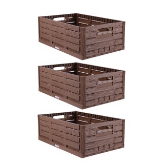Faltbare Klappbox in Holzoptik - 60cm x 40cm (3 Stück)
