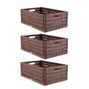 Faltbare Klappbox in Holzoptik - 60cm x 40cm (3 Stück)