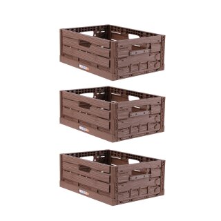 Faltbare Klappbox in Holzoptik - 40cm x 30cm (3 Stück)