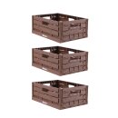 Faltbare Klappbox in Holzoptik - 40cm x 30cm (3 Stück)