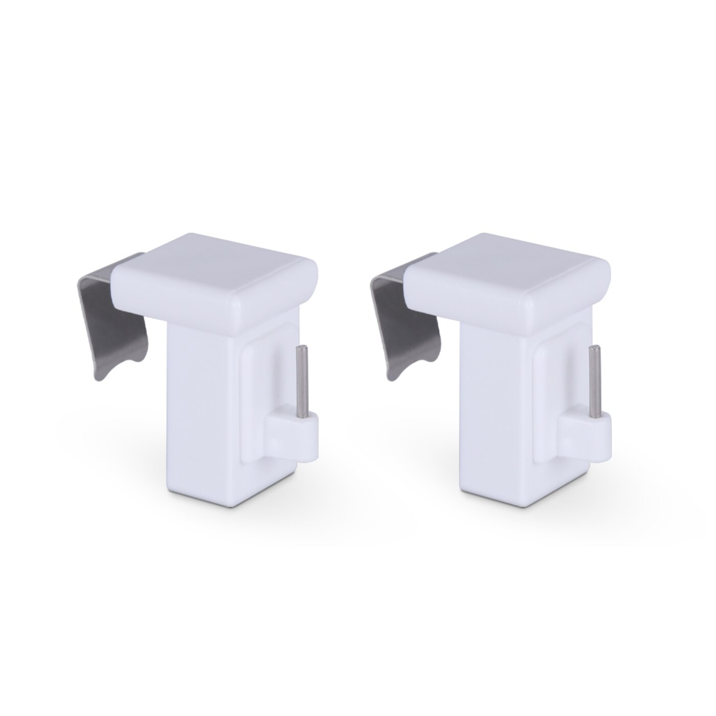 Klemmträger für Vitragestangen Weiß 2er Pack