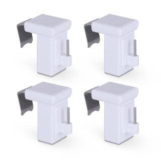 Klemmträger für Vitragestangen Weiß 4er Pack
