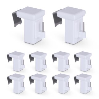 Klemmträger für Vitragestangen Weiß 20er Pack