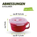Frischhaltebox 0,85L - Frühstücksschale im Set Rot - 1er Pack (1 Stück)
