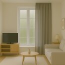 Gardine Blickdicht "Ellen" mit Universalband - 140x145 cm - Sandgrau