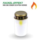 LED Grablicht mit Flackerflamme Weiß 2er Pack ( 2 Stück )