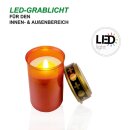 LED Grablicht mit Flackerflamme Rot 1er Pack ( 1 Stück )