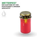 LED Grablicht mit Flackerflamme Rot 4er Pack ( 4 Stück )