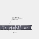 Zugluftstopper mit Spruch 95cm x Ø12cm Anthrazit (Tür zu)