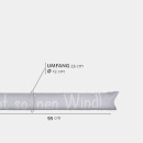 Zugluftstopper mit Spruch 95cm x Ø12cm Grau (Wind)