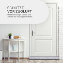 Zugluftstopper mit Spruch 95cm x Ø12cm Grau (Tür zu)