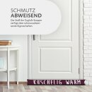 Zugluftstopper mit Spruch 95cm x Ø12cm Bordeaux (Kuschelig)