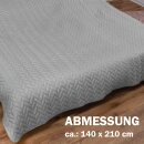 Bett- und Sofaüberwurf - Tagesdecke - 140cm x 210cm - Grau
