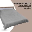 Bett- und Sofaüberwurf - Tagesdecke - 140cm x 210cm - Grau