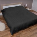 Bett- und Sofaüberwurf - Tagesdecke - 220cm x 240cm - Schwarz