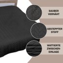 Bett- und Sofaüberwurf - Tagesdecke - 220cm x 240cm - Schwarz