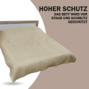 Bett- und Sofaüberwurf - Tagesdecke - 220cm x 240cm - Creme
