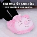 Fußwärmer Plüsch im Tierdesign 27x40 cm Schwein