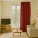 Gardine Blickdicht "Ellen" mit Universalband - 140x145 cm - Rot