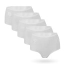 Damen Hüftslip 5er Pack - weiß / bestickt -...