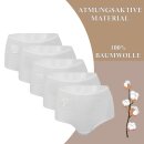Damen Hüftslip 5er Pack - weiß / bestickt - XXL / 52-54