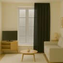 Gardine Blickdicht "Ellen" mit Universalband - 140x145 cm - Schwarz