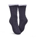 Hüttensocken "Zopfmuster" - Grau - 36-42 - (1 Paar)