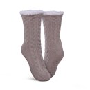 Hüttensocken "Zopfmuster" - Beige - 36-42 - (1 Paar)