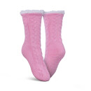 Hüttensocken "Zopfmuster" - Rosa - 36-42 - (1 Paar)
