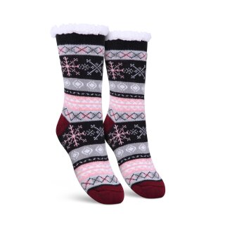 Hüttensocken "Schneeflocke" Gr. 36-42 Schwarz 1 Paar