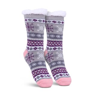 Hüttensocken "Schneeflocke" Gr. 36-42 Grau 1 Paar