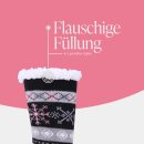 Hüttensocken "Schneeflocke" Gr. 36-42 Schwarz 2 Paar