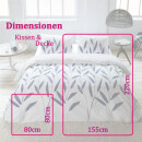 Bettwäsche-Set 2-teilig Satin-Baumwolle 155x220/80x80cm Bamboo Branches