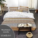 Bettwäsche-Set 2-teilig Satin-Baumwolle 155x220/80x80cm Ikat Dreams