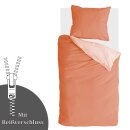 Bettwäsche-Set 2-teilig "Byrklund" 135x200/80x80cm Side Way Terracotta/White