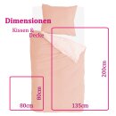 Bettwäsche-Set Byrklund 2-teilig 135x200/80x80cm Side Way Terracotta/White