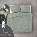 Bettwäsche-Set 2-teilig "Byrklund" 155x220/80x80cm  Sunny Palms Jade