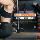 Sporttuch gerollt "grau" farbige Biese 40x80cm - Blau