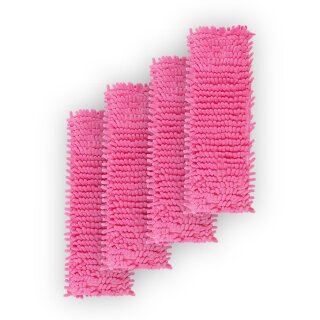 Bodenwischer Ersatzbezug Mikrovelour / Chenille - Pink - 4er Pack