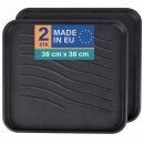 Schuhabtropfschale für 1–2 Paar Schuhe Kunststoff Schwarz 38x38cm 2er-Set