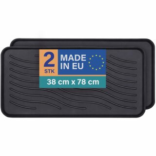 Schuhabtropfschale für 3-4 Paar Schuhe Kunststoff Schwarz 78x38cm 2er-Set